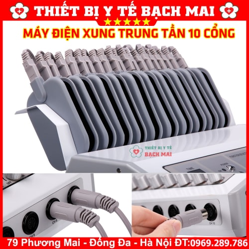 Máy Điện Xung 10 Đầu Ra - Màu Trắng Bạc Máy Điện Xung 10 Đầu Ra - Màu Trắng Bạc