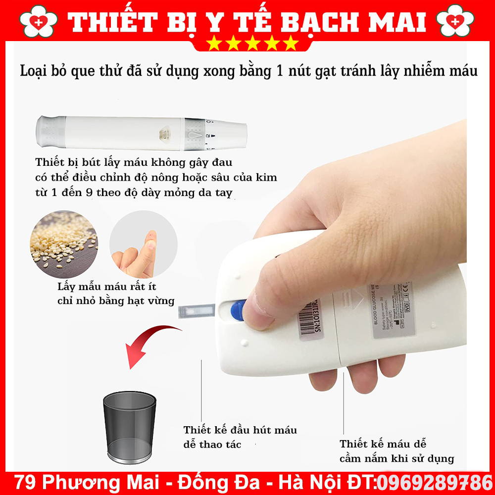 Máy Đo Đường Huyết Safe-Accu 2 SINOCARE + Tặng 50 Que Thử, 50 Kim Lấy Máu Máy Đo Đường Huyết Safe-Accu 2 SINOCARE + Tặng 50 Que Thử, 50 Kim Lấy Máu