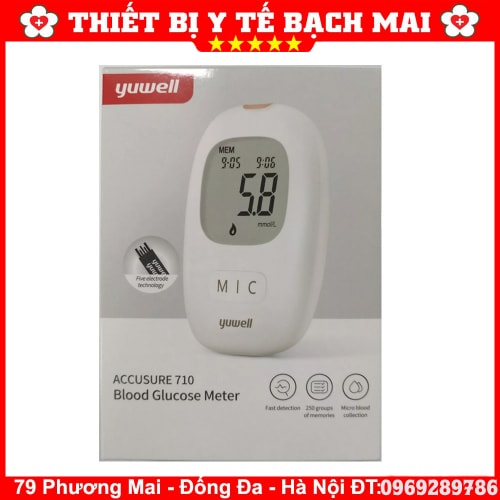 Máy Đo Đường Huyết Yuwell Accusure 710 [Tặng 10 Que Thử + 10 Kim Lấy Máu]