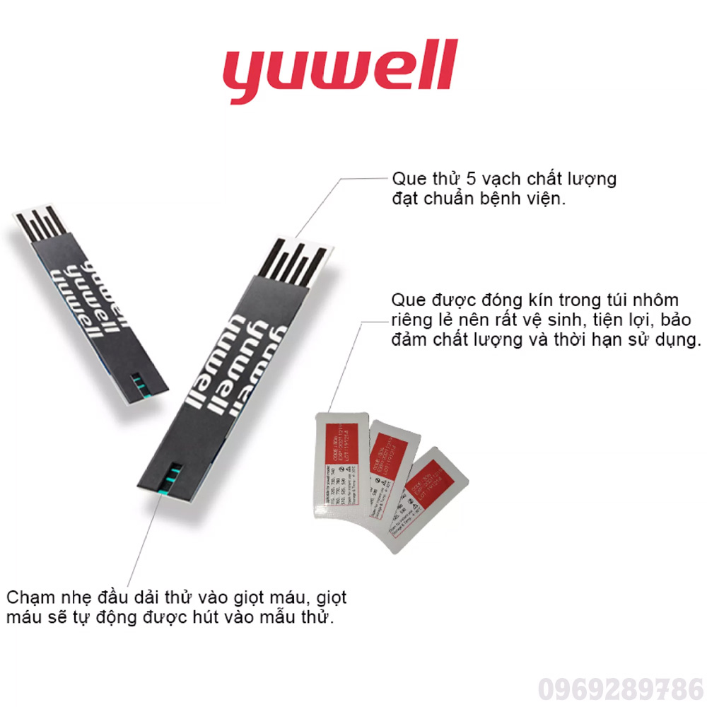 Máy Đo Đường Huyết Yuwell Accusure 710 [Tặng 10 Que Thử + 10 Kim Lấy Máu]