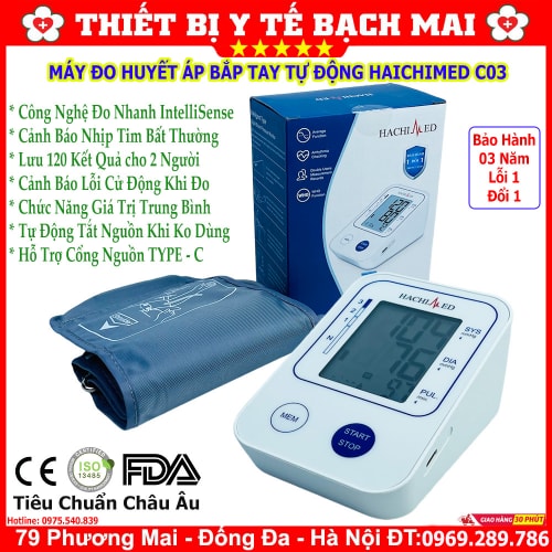 Máy Đo Huyết Áp Bắp Tay HACHIMED C03 Máy Đo Huyết Áp Bắp Tay HACHIMED C03
