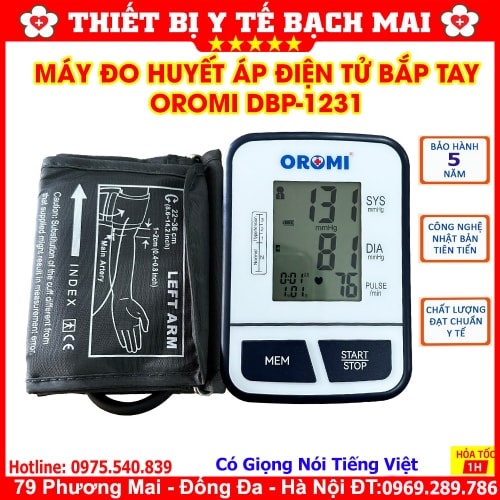 Máy Đo Huyết Áp Điện Tử Bắp Tay OROMI DBP-1231 Có Giọng Nói Tiếng Việt Máy Đo Huyết Áp Điện Tử Bắp Tay OROMI DBP-1231 Có Giọng Nói Tiếng Việt