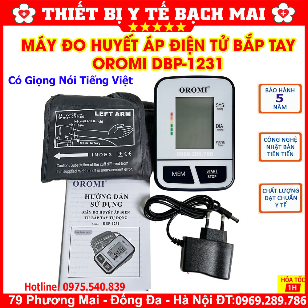 Máy Đo Huyết Áp Điện Tử Bắp Tay OROMI DBP-1231 Có Giọng Nói Tiếng Việt Máy Đo Huyết Áp Điện Tử Bắp Tay OROMI DBP-1231 Có Giọng Nói Tiếng Việt