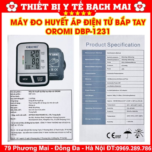 Máy Đo Huyết Áp Điện Tử Bắp Tay OROMI DBP-1231 Có Giọng Nói Tiếng Việt Máy Đo Huyết Áp Điện Tử Bắp Tay OROMI DBP-1231 Có Giọng Nói Tiếng Việt