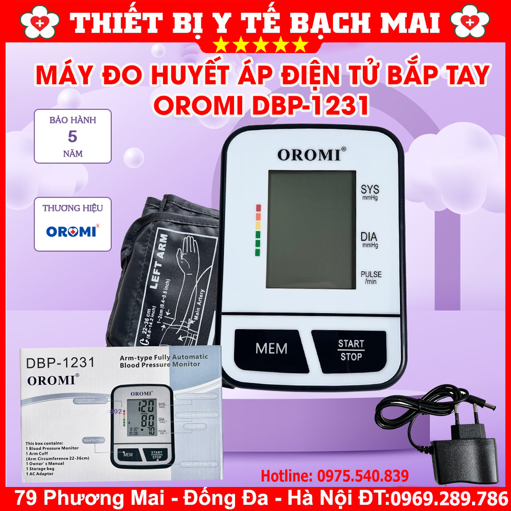Máy Đo Huyết Áp Điện Tử Bắp Tay OROMI DBP-1231 Có Giọng Nói Tiếng Việt Máy Đo Huyết Áp Điện Tử Bắp Tay OROMI DBP-1231 Có Giọng Nói Tiếng Việt