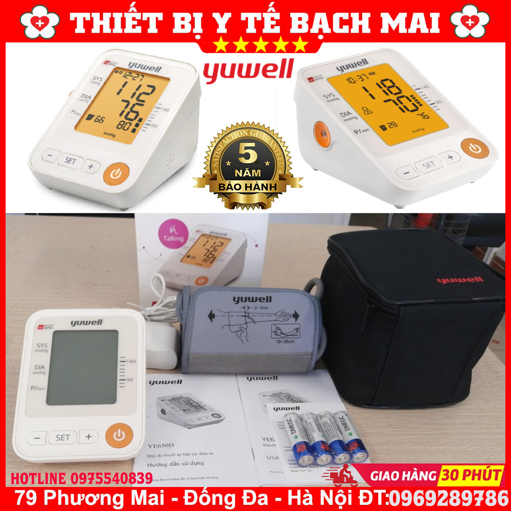 Máy Đo Huyết Áp Giọng Nói Yuwell YE650D Máy Đo Huyết Áp Giọng Nói Yuwell YE650D