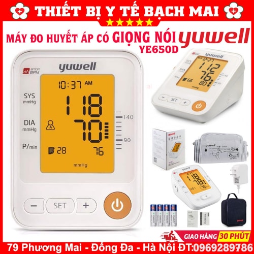 Máy Đo Huyết Áp Giọng Nói Yuwell YE650D Máy Đo Huyết Áp Giọng Nói Yuwell YE650D