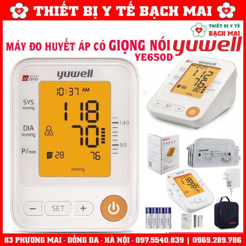 Máy Đo Huyết Áp Giọng Nói Yuwell YE650D