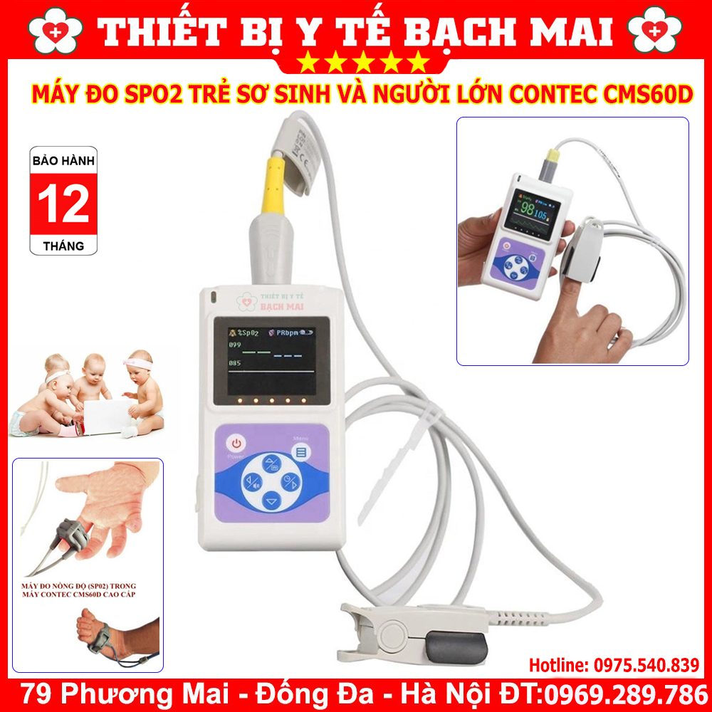 Máy Đo SPO2 Trẻ Sơ Sinh - Máy Đo Nồng Độ Oxy Cầm Tay Có Dây CONTEC CMS60D Cho Trẻ Sơ Sinh, Trẻ Em, Người Lớn Máy Đo SPO2 Trẻ Sơ Sinh - Máy Đo Nồng Độ Oxy Cầm Tay Có Dây CONTEC CMS60D Cho Trẻ Sơ Sinh, Trẻ Em, Người Lớn