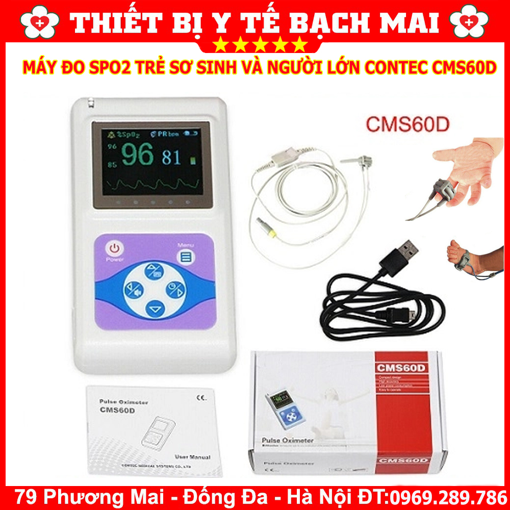 Máy Đo SPO2 Trẻ Sơ Sinh - Máy Đo Nồng Độ Oxy Cầm Tay Có Dây CONTEC CMS60D Cho Trẻ Sơ Sinh, Trẻ Em, Người Lớn Máy Đo SPO2 Trẻ Sơ Sinh - Máy Đo Nồng Độ Oxy Cầm Tay Có Dây CONTEC CMS60D Cho Trẻ Sơ Sinh, Trẻ Em, Người Lớn