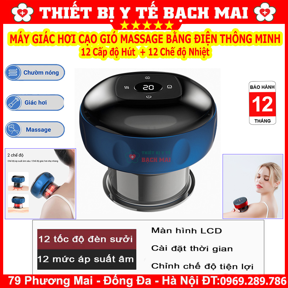 Máy Giác Hơi Cạo Gió Massage Bằng Điện Thông Minh 12 Chế Độ Hút, Nhiệt Độ Máy Giác Hơi Cạo Gió Massage Bằng Điện Thông Minh 12 Chế Độ Hút, Nhiệt Độ