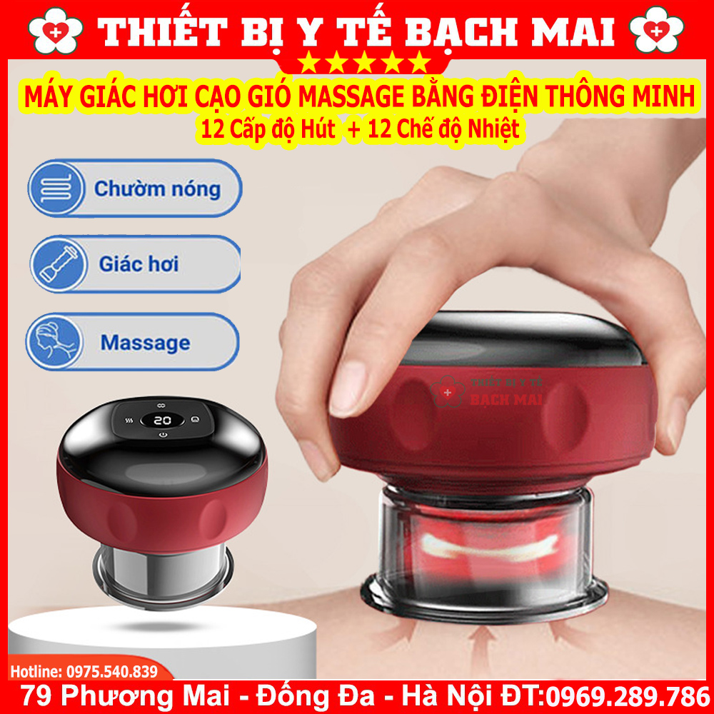 Máy Giác Hơi Cạo Gió Massage Bằng Điện Thông Minh 12 Chế Độ Hút, Nhiệt Độ Máy Giác Hơi Cạo Gió Massage Bằng Điện Thông Minh 12 Chế Độ Hút, Nhiệt Độ