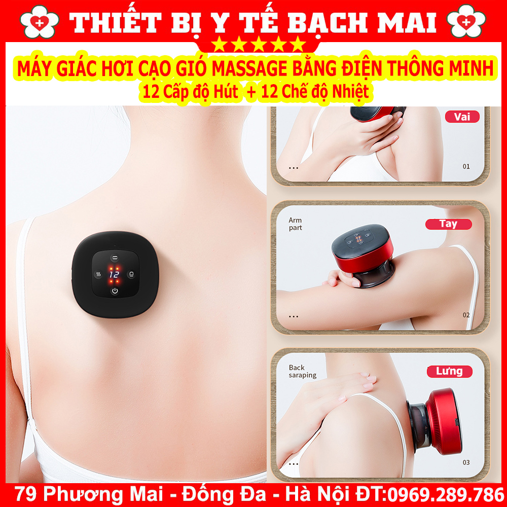 Máy Giác Hơi Cạo Gió Massage Bằng Điện Thông Minh 12 Chế Độ Hút, Nhiệt Độ Máy Giác Hơi Cạo Gió Massage Bằng Điện Thông Minh 12 Chế Độ Hút, Nhiệt Độ