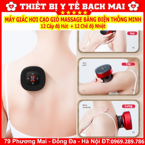 Máy Giác Hơi Cạo Gió Massage Bằng Điện Thông Minh 12 Chế Độ Hút, Nhiệt Độ Máy Giác Hơi Cạo Gió Massage Bằng Điện Thông Minh 12 Chế Độ Hút, Nhiệt Độ