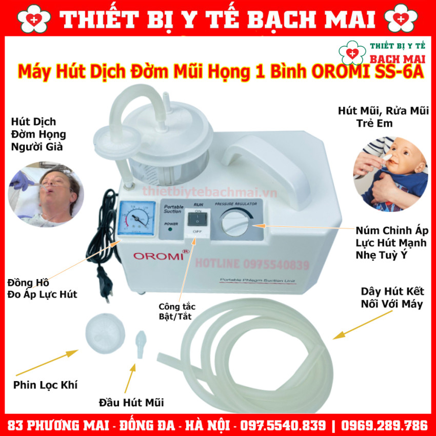 Máy Hút Dịch 1 Bình Oromi SS-6A