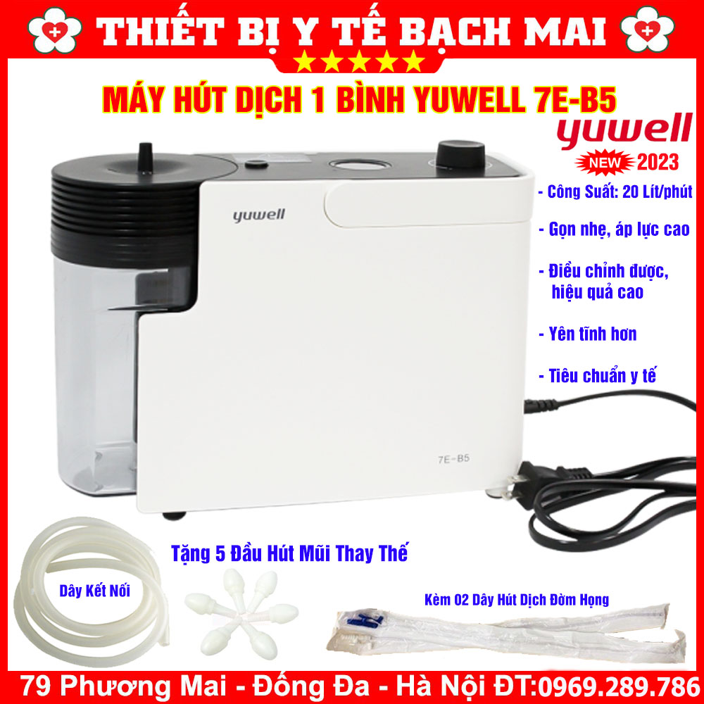 Máy Hút Dịch Mũi Họng Đờm 1 Bình YUWELL 7E-B5 Công Suất Lớn 20 Lít/phút Máy Hút Dịch Mũi Họng Đờm 1 Bình YUWELL 7E-B5 Công Suất Lớn 20 Lít/phút
