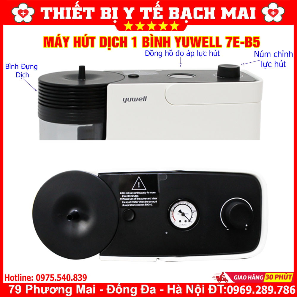 Máy Hút Dịch Mũi Họng Đờm 1 Bình YUWELL 7E-B5 Công Suất Lớn 20 Lít/phút Máy Hút Dịch Mũi Họng Đờm 1 Bình YUWELL 7E-B5 Công Suất Lớn 20 Lít/phút