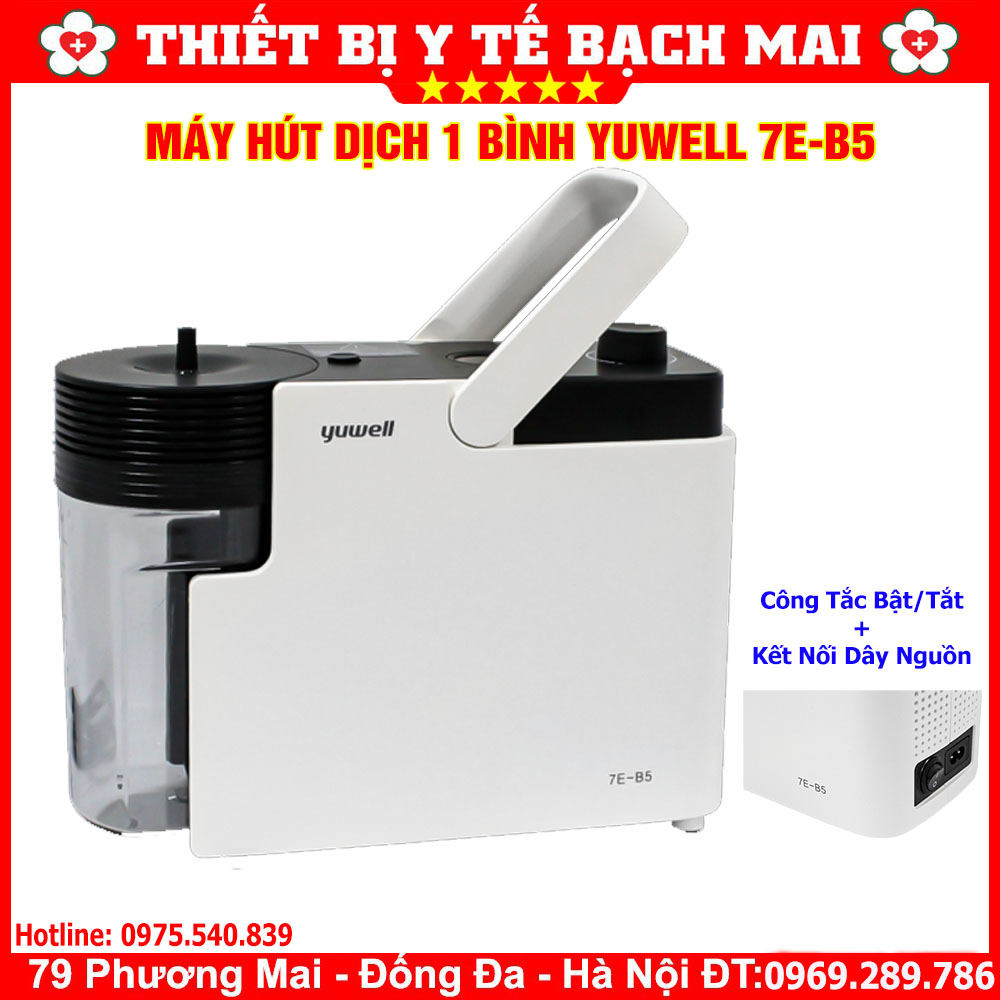 Máy Hút Dịch Mũi Họng Đờm 1 Bình YUWELL 7E-B5 Công Suất Lớn 20 Lít/phút Máy Hút Dịch Mũi Họng Đờm 1 Bình YUWELL 7E-B5 Công Suất Lớn 20 Lít/phút