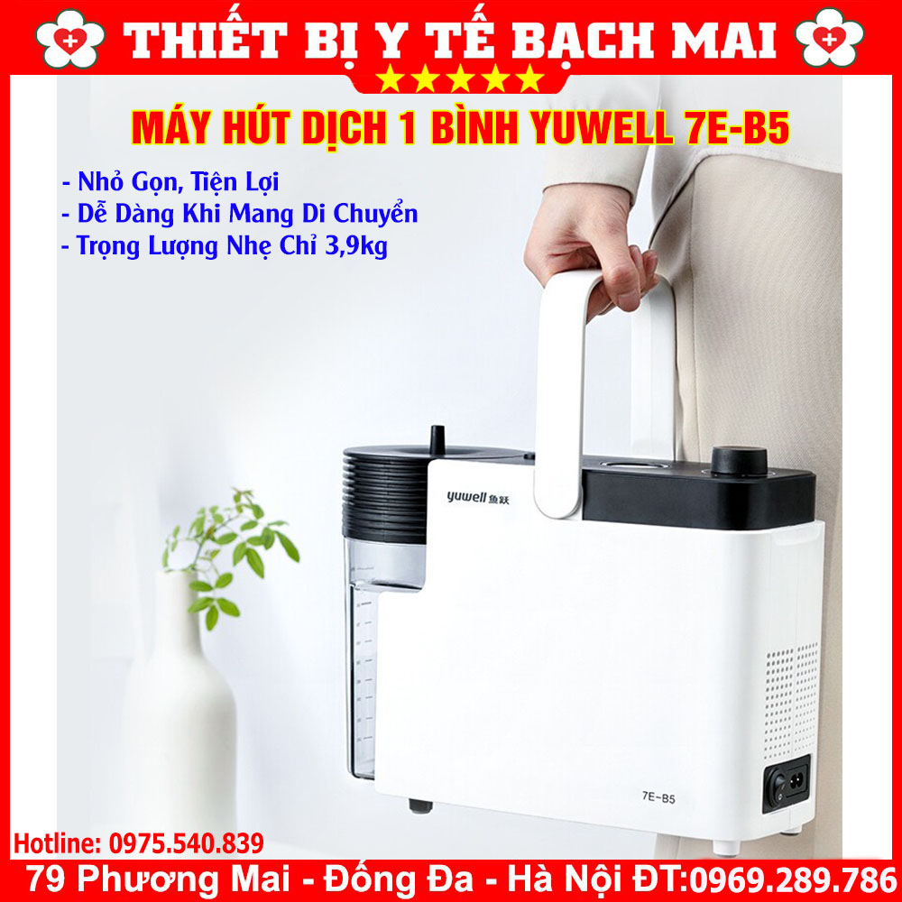 Máy Hút Dịch Mũi Họng Đờm 1 Bình YUWELL 7E-B5 Công Suất Lớn 20 Lít/phút Máy Hút Dịch Mũi Họng Đờm 1 Bình YUWELL 7E-B5 Công Suất Lớn 20 Lít/phút