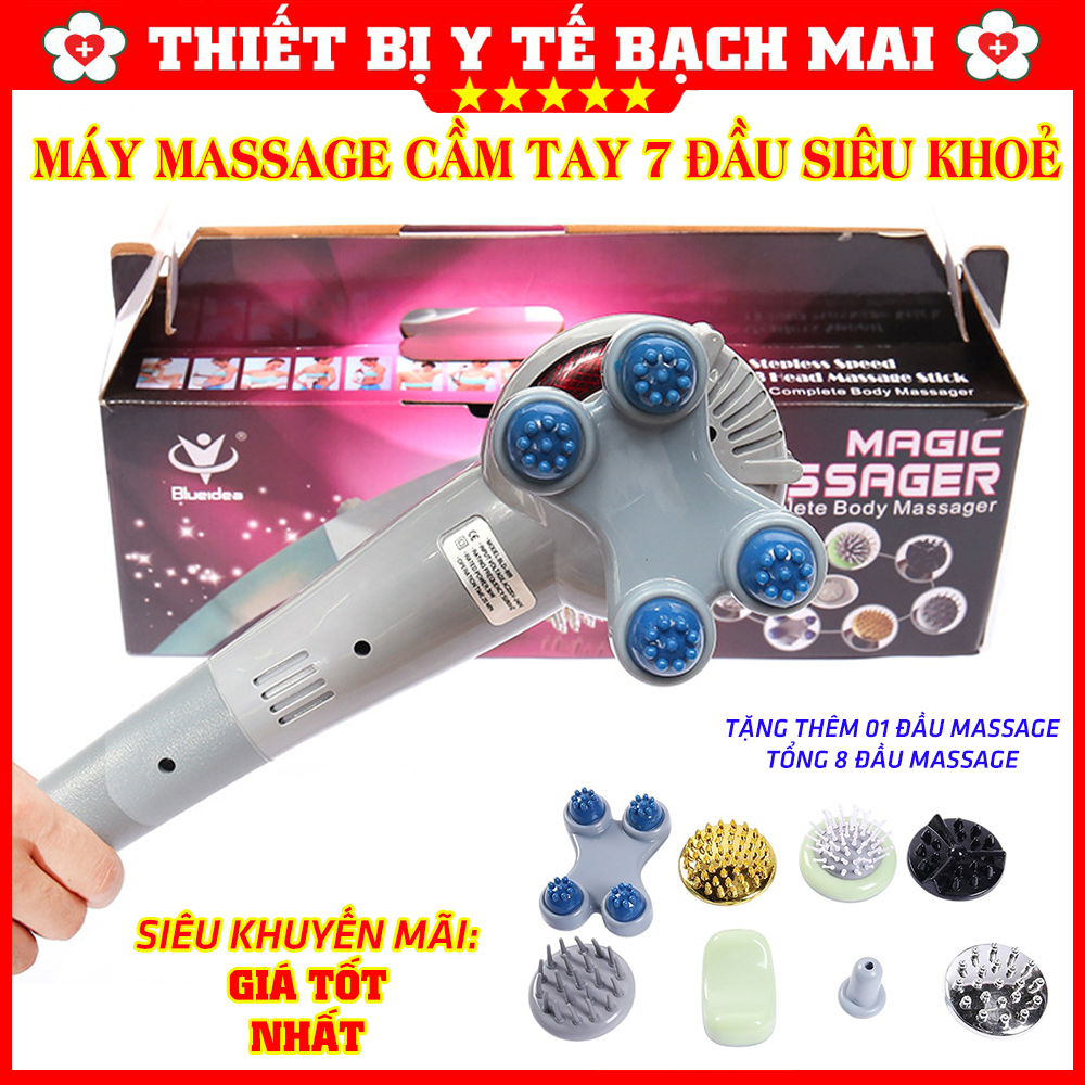 Máy Massage Cầm Tay 8 Đầu Có Đèn Hồng Ngoại KING MASSAGER Máy Massage Cầm Tay 8 Đầu Có Đèn Hồng Ngoại KING MASSAGER