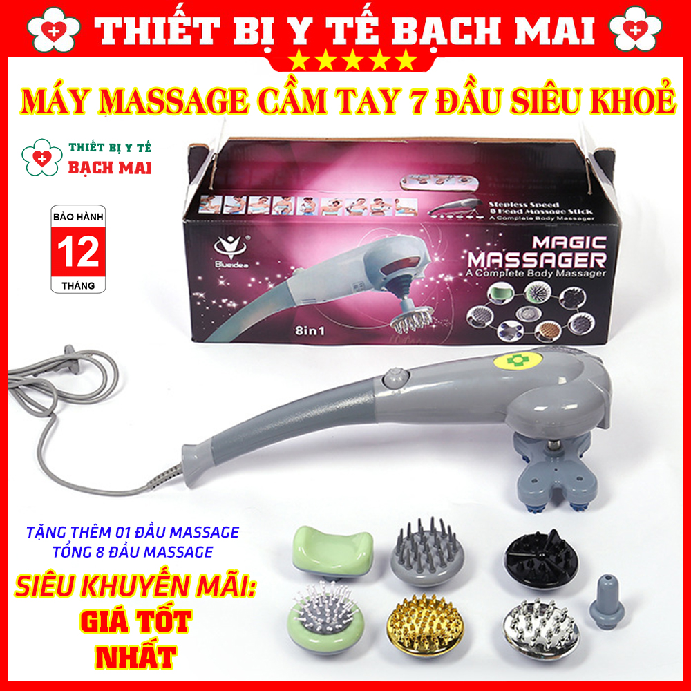 Máy Massage Cầm Tay 8 Đầu Có Đèn Hồng Ngoại KING MASSAGER Máy Massage Cầm Tay 8 Đầu Có Đèn Hồng Ngoại KING MASSAGER