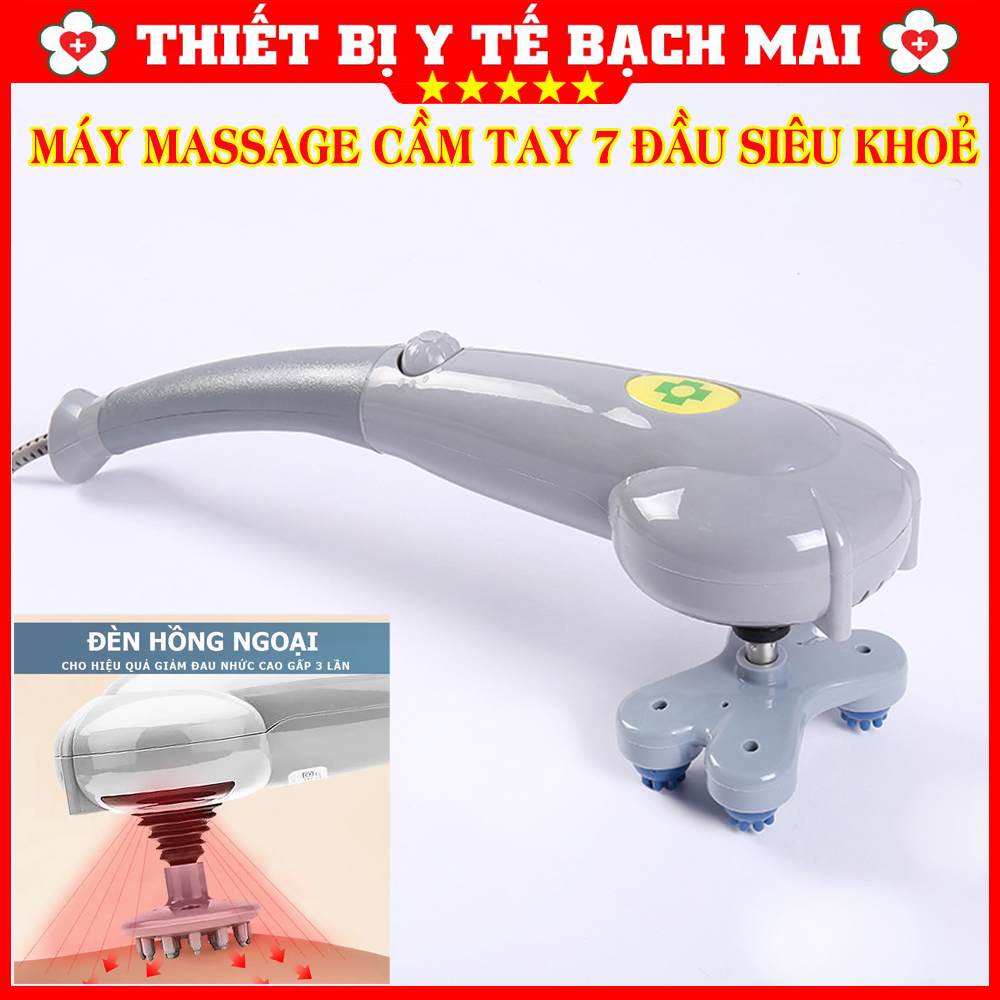 Máy Massage Cầm Tay 8 Đầu Có Đèn Hồng Ngoại KING MASSAGER Máy Massage Cầm Tay 8 Đầu Có Đèn Hồng Ngoại KING MASSAGER