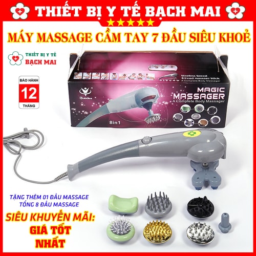 Máy Massage Cầm Tay 8 Đầu Có Đèn Hồng Ngoại KING MASSAGER Máy Massage Cầm Tay 8 Đầu Có Đèn Hồng Ngoại KING MASSAGER