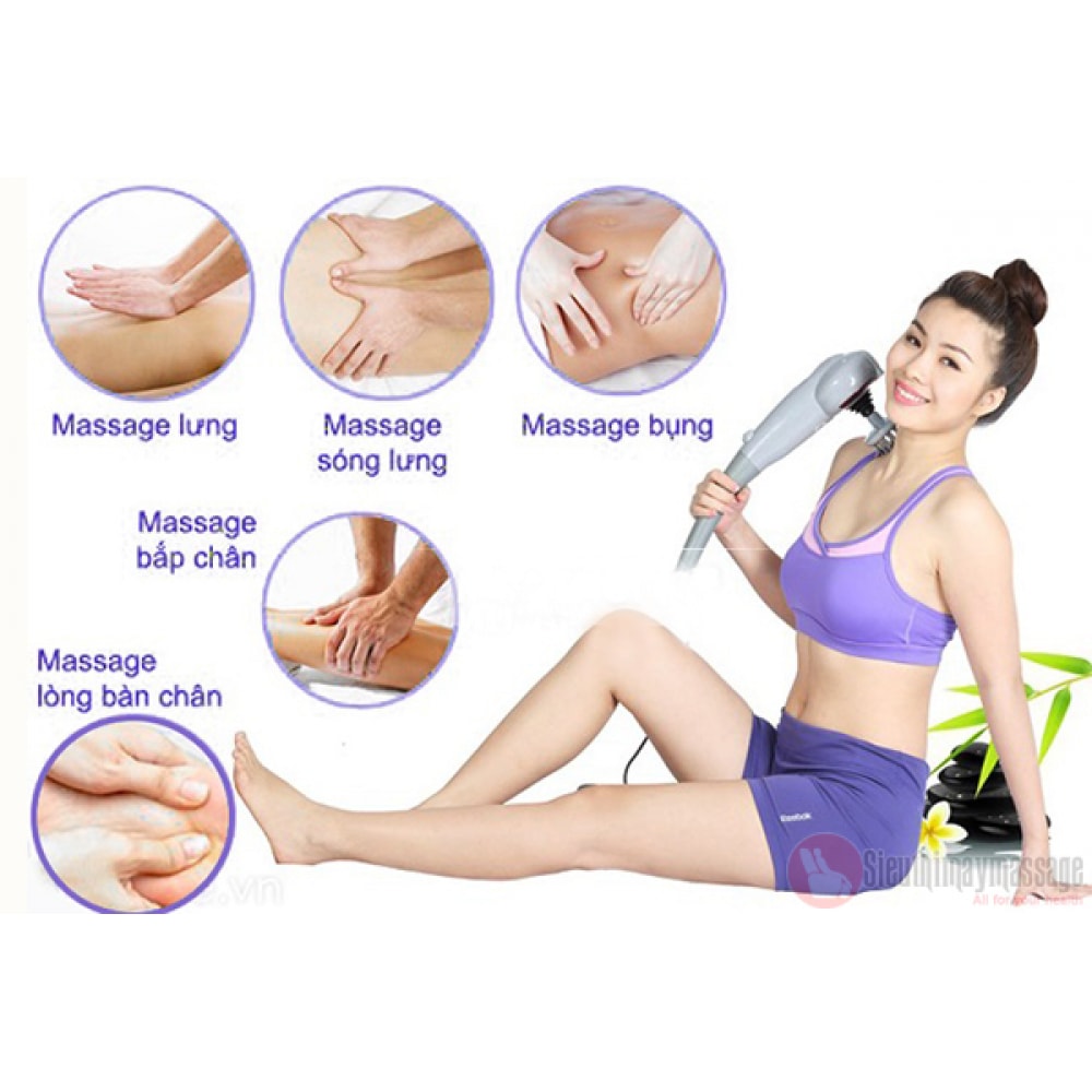 Máy Massage Cầm Tay 8 Đầu Có Đèn Hồng Ngoại KING MASSAGER Máy Massage Cầm Tay 8 Đầu Có Đèn Hồng Ngoại KING MASSAGER