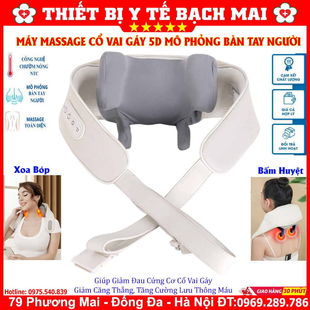 Máy Massage Cổ Vai Gáy 5D Xoa Bóp Mát Xa Tự Động Như Bàn Tay Người