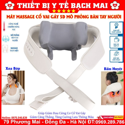 Máy Massage Cổ Vai Gáy 5D Xoa Bóp Mát Xa Tự Động Như Bàn Tay Người