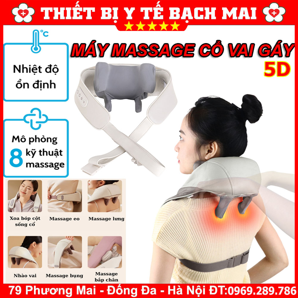 Máy Massage Cổ Vai Gáy 5D Xoa Bóp Mát Xa Tự Động Như Bàn Tay Người