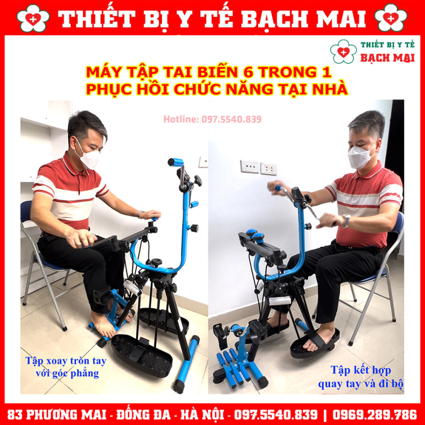 Máy Tập Tai Biến Phục Hồi Chức Năng 6 Trong 1 GBM-081 - Dụng Cụ Tập Phục Hồi Tay Chân Đa Năng