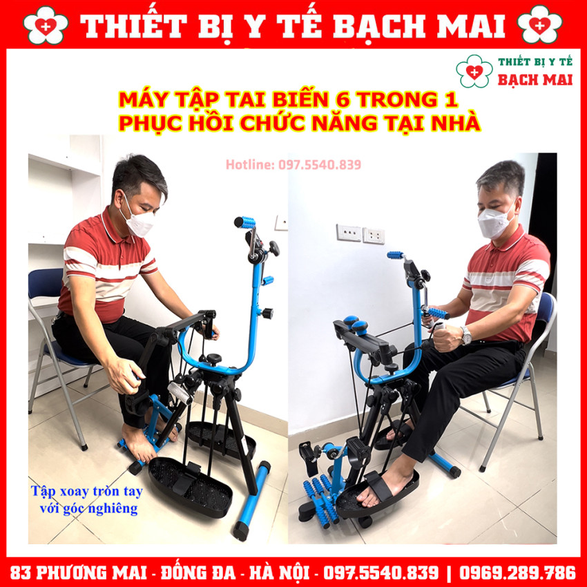 Máy Tập Tai Biến Phục Hồi Chức Năng 6 Trong 1 GBM-081 - Dụng Cụ Tập Phục Hồi Tay Chân Đa Năng