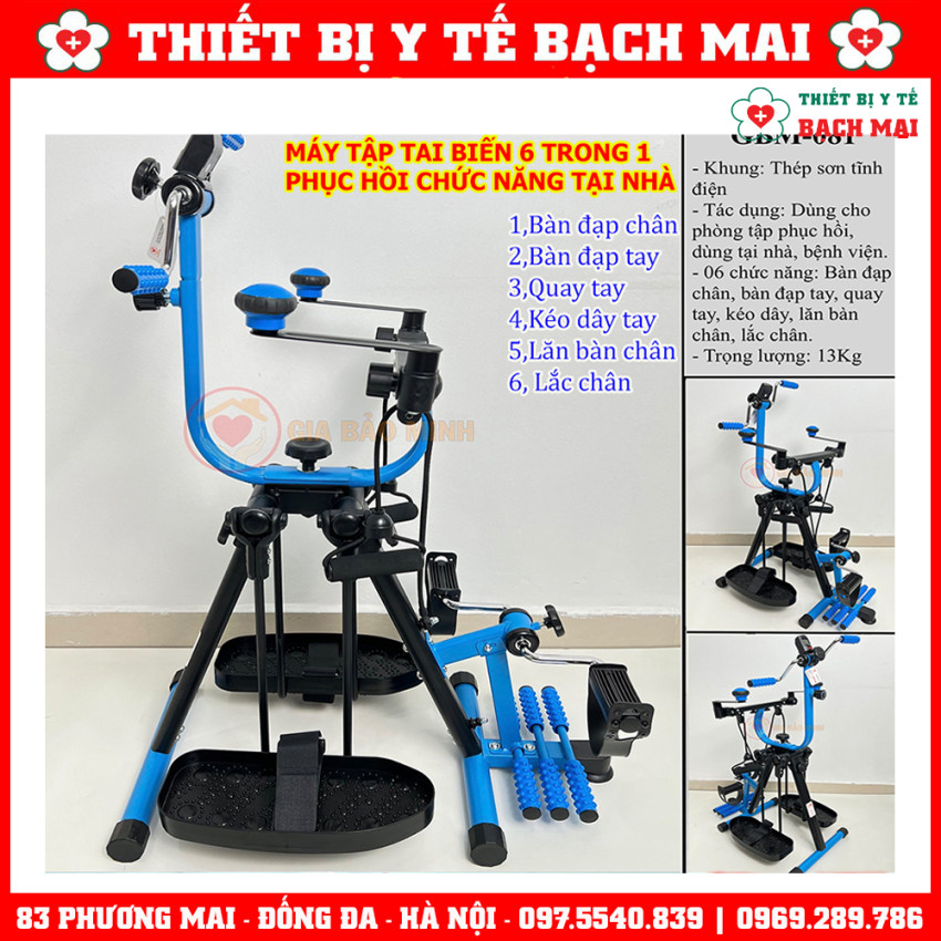 Máy Tập Tai Biến Phục Hồi Chức Năng 6 Trong 1 GBM-081 - Dụng Cụ Tập Phục Hồi Tay Chân Đa Năng