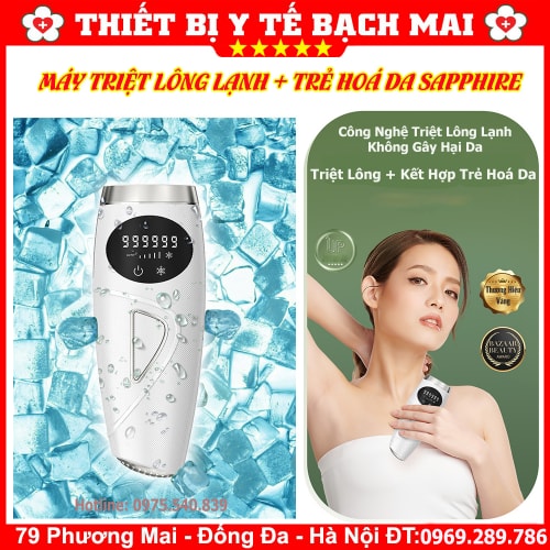 Máy Triệt Lông Lạnh SAPPHIRE Công Nghệ Mới Nhất, Tích Hợp 3 Chức Năng Triệt Lạnh, Trẻ Hoá Da, Hỗ Trợ Trị Thâm Máy Triệt Lông Lạnh SAPPHIRE Công Nghệ Mới Nhất, Tích Hợp 3 Chức Năng Triệt Lạnh, Trẻ Hoá Da, Hỗ Trợ Trị Thâm