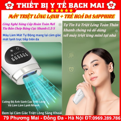 Máy Triệt Lông Lạnh SAPPHIRE Công Nghệ Mới Nhất, Tích Hợp 3 Chức Năng Triệt Lạnh, Trẻ Hoá Da, Hỗ Trợ Trị Thâm Máy Triệt Lông Lạnh SAPPHIRE Công Nghệ Mới Nhất, Tích Hợp 3 Chức Năng Triệt Lạnh, Trẻ Hoá Da, Hỗ Trợ Trị Thâm