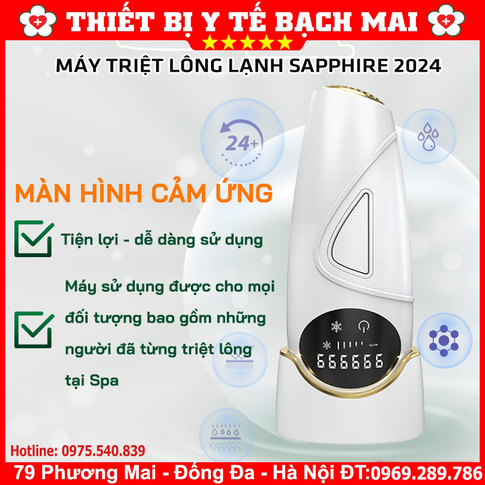 Máy Triệt Lông Lạnh SAPPHIRE Công Nghệ Mới Nhất, Tích Hợp 3 Chức Năng Triệt Lạnh, Trẻ Hoá Da, Hỗ Trợ Trị Thâm