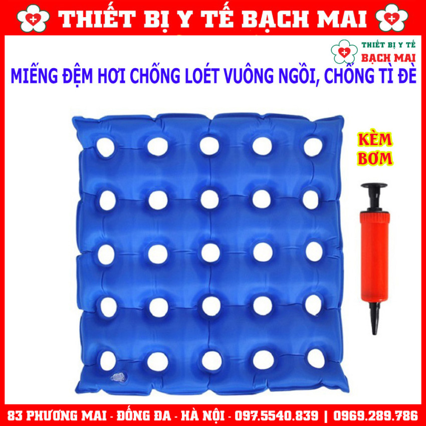 Miếng Lót Đệm Hơi Chống Loét Ngồi Lâu, Phao Hơi Vuông Chống Loét, Chống Tì Đè