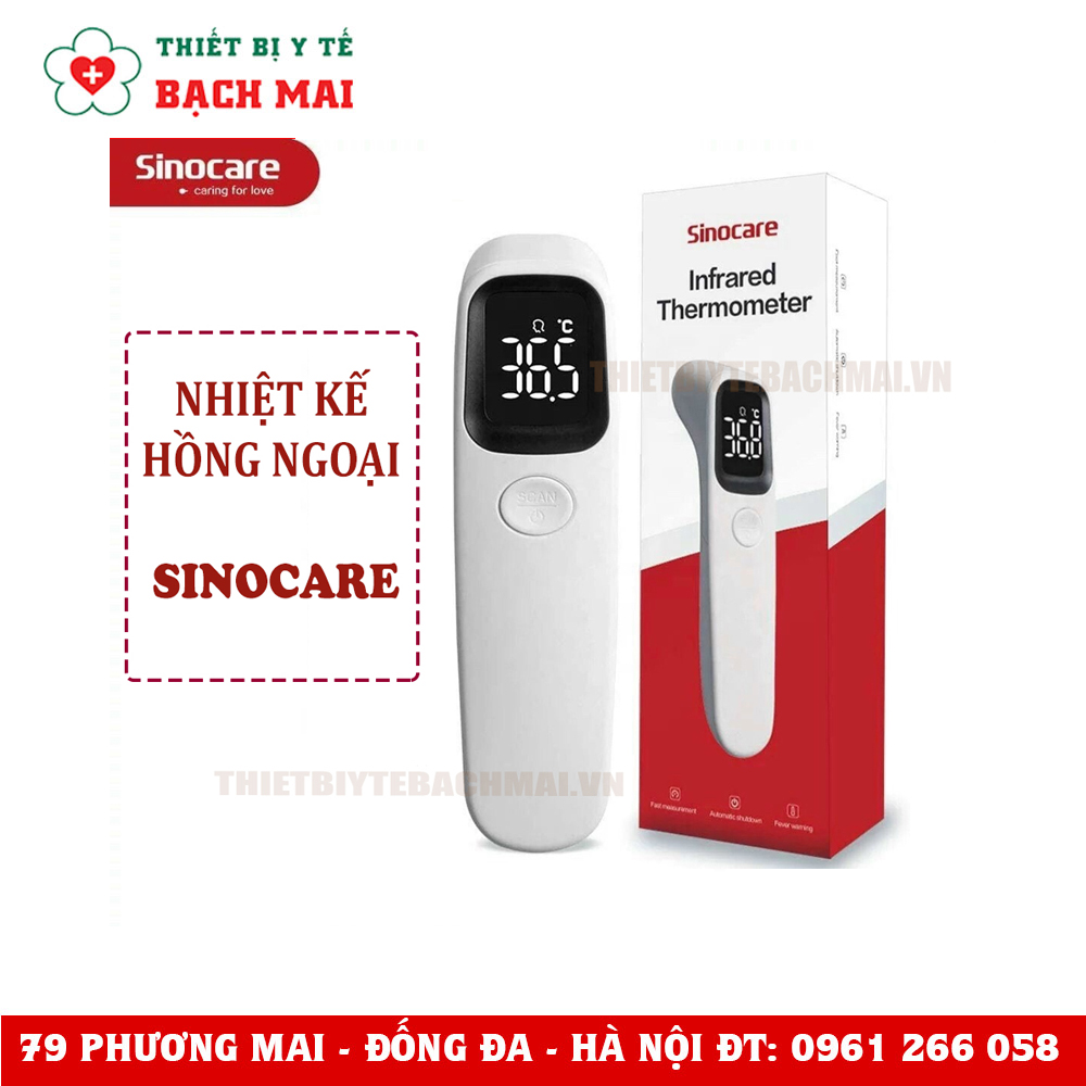 Nhiệt Kế Điện Tử Hồng Ngoại Sinocare Đo Tai, Trán Có Báo Hiệu Sốt, Ốm