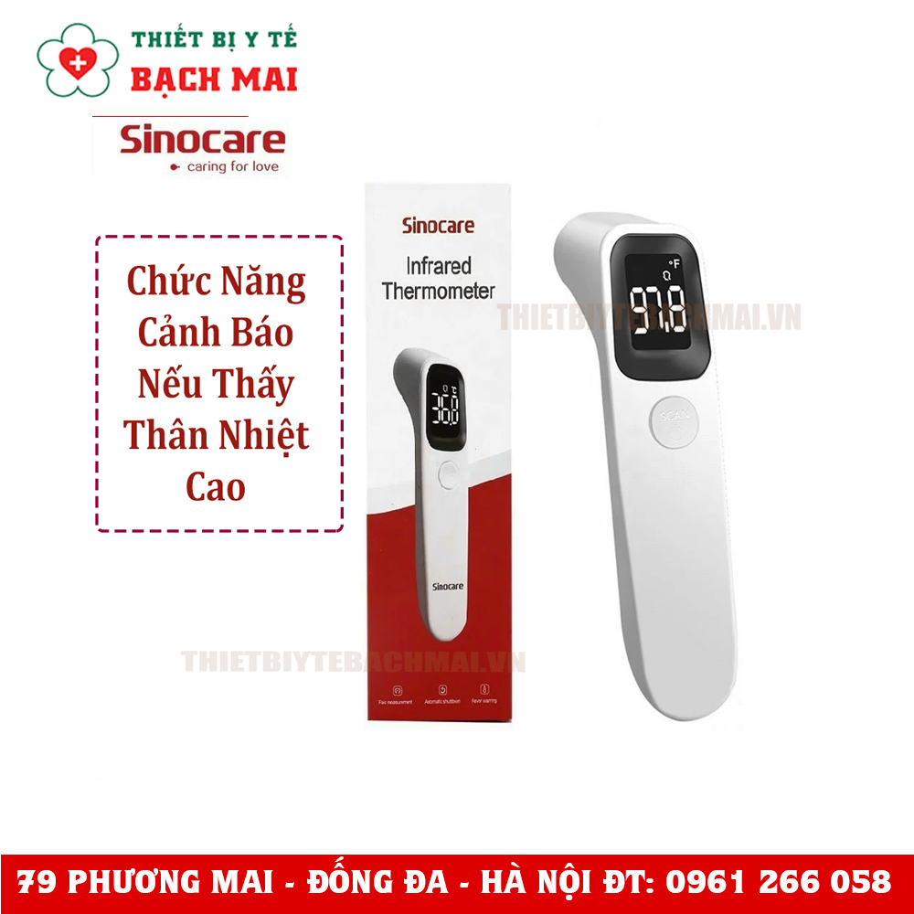 Nhiệt Kế Điện Tử Hồng Ngoại Sinocare Đo Tai, Trán Có Báo Hiệu Sốt, Ốm