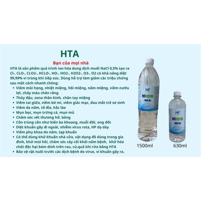 Nước Muối Điện Hóa HTA 1500ml – Dung Dịch Anolyte HTA Nước Muối Điện Hóa HTA 1500ml – Dung Dịch Anolyte HTA