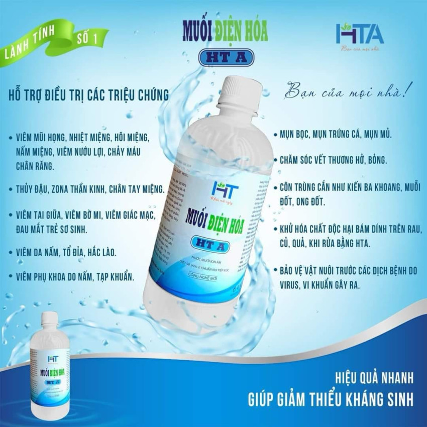 Nước Muối Điện Hóa HTA 630ml – Dung Dịch Anolyte HTA Nước Muối Điện Hóa HTA 630ml – Dung Dịch Anolyte HTA