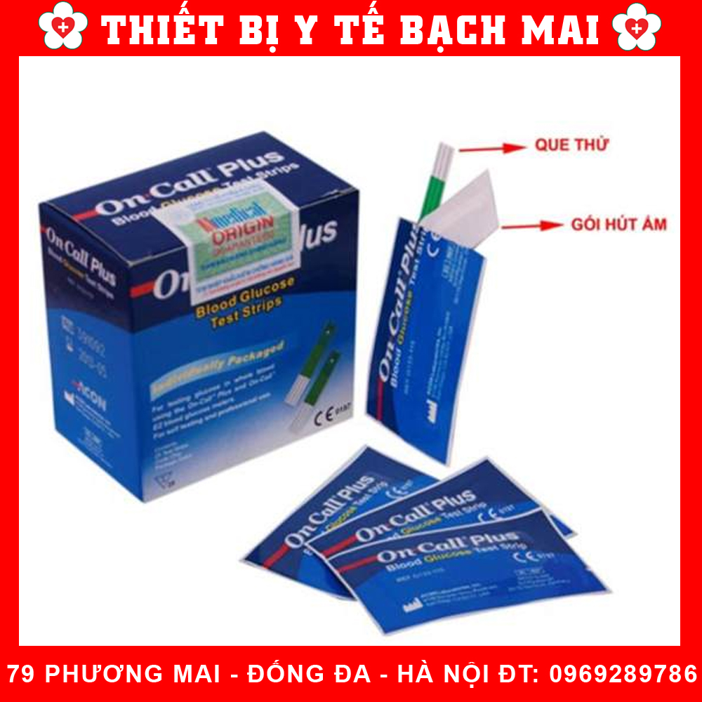 Que Thử Đường Huyết On Call Plus Hộp 25 Que Chính Hãng Que Thử Đường Huyết On Call Plus Hộp 25 Que Chính Hãng