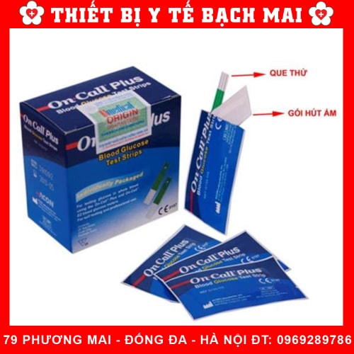 Que Thử Đường Huyết On Call Plus Hộp 25 Que Chính Hãng Que Thử Đường Huyết On Call Plus Hộp 25 Que Chính Hãng