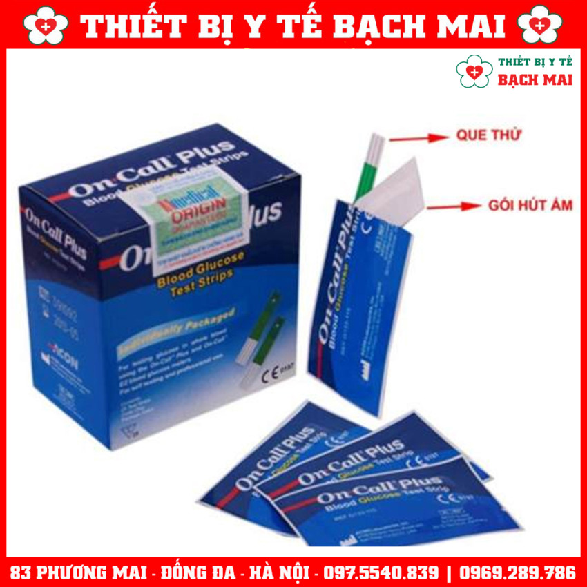 Que Thử Đường Huyết On Call Plus Hộp 25 Que Chính Hãng