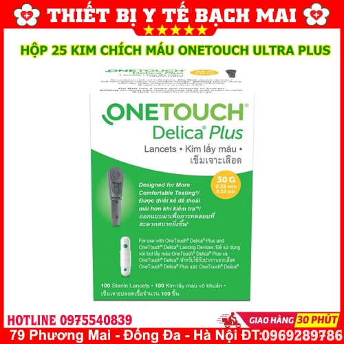 Que Thử Đường Huyết OneTouch Ultra Plus Flex Hộp 25 Que Chính Hãng