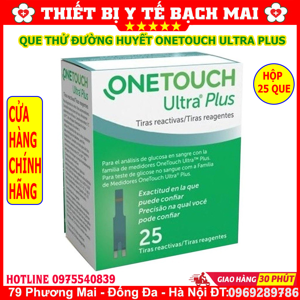 Que Thử Đường Huyết OneTouch Ultra Plus Flex Hộp 25 Que Chính Hãng