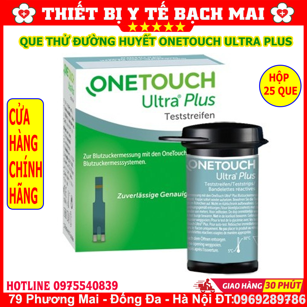 Que Thử Đường Huyết OneTouch Ultra Plus Flex Hộp 25 Que Chính Hãng