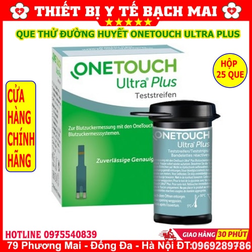 Que Thử Đường Huyết OneTouch Ultra Plus Flex Hộp 25 Que Chính Hãng