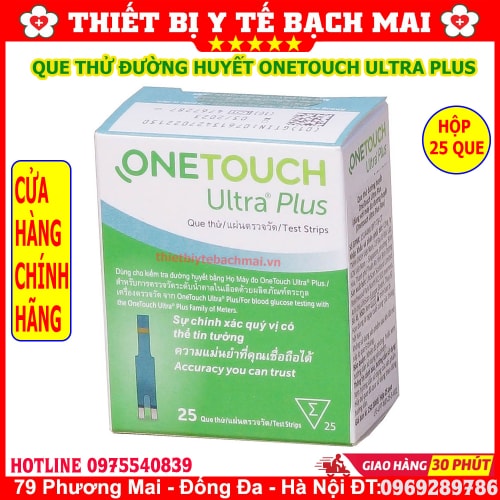 Que Thử Đường Huyết OneTouch Ultra Plus Flex Hộp 25 Que Chính Hãng Que Thử Đường Huyết OneTouch Ultra Plus Flex Hộp 25 Que Chính Hãng